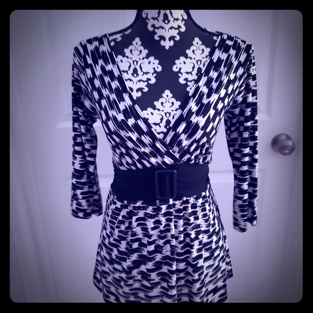 Black and White Blouse